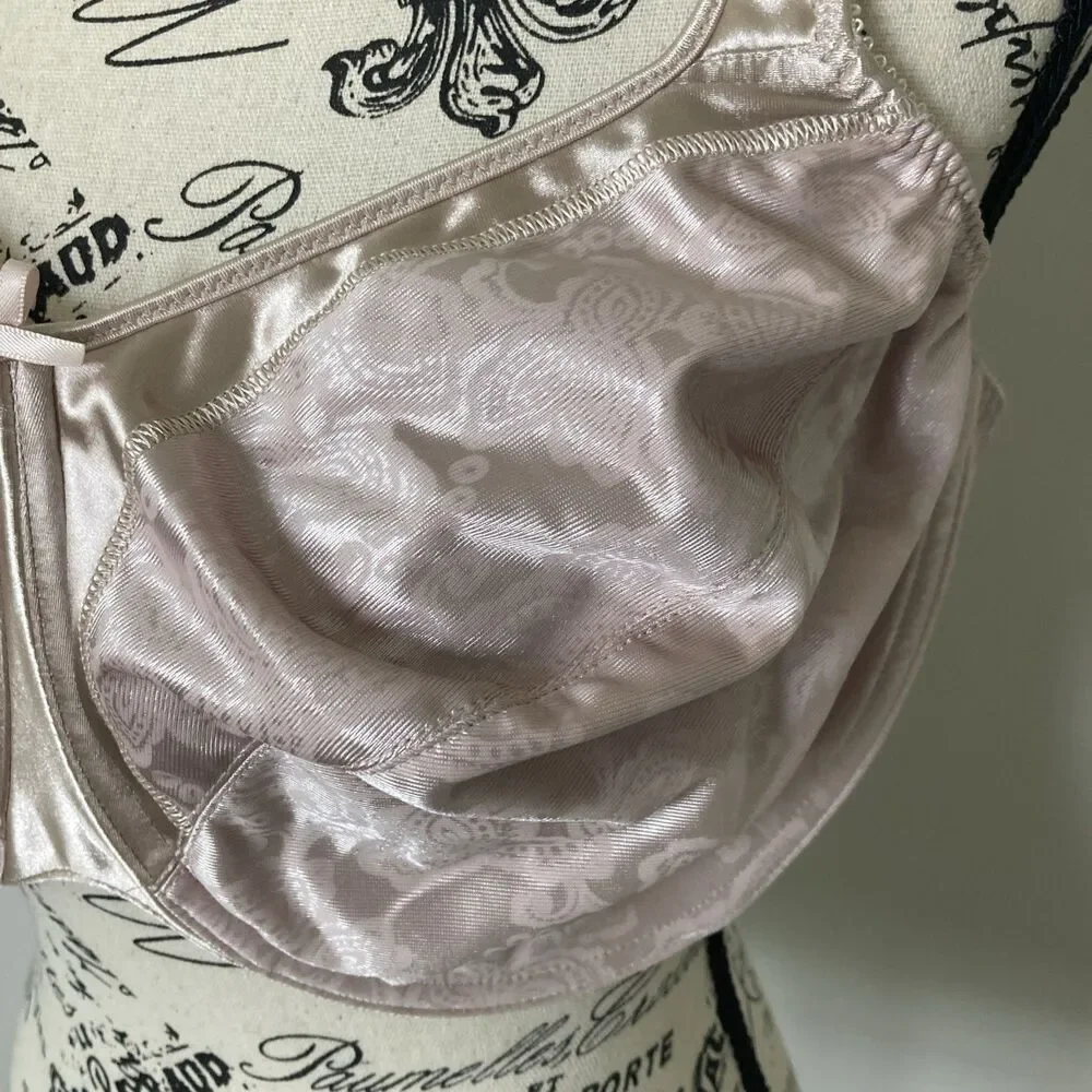 Bali Bra 40DD Underwire Bra 3562 Satin Tracings Minimizer Pink